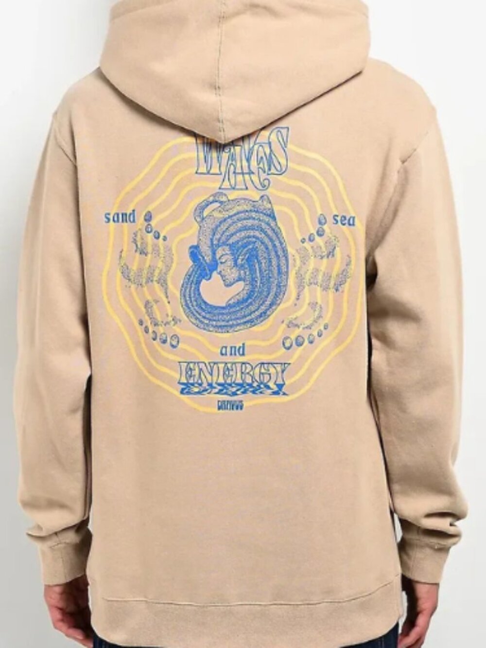 Dravus Waves Of Energy Sand Hoodie Small Graphic Pullover Skate Surf